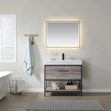Piru M Oak Single Sink Bathroom Vanity - The Flooring Factory
