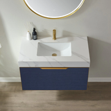 Athena Blue Single Sink Bathroom Vanity - The Flooring Factory