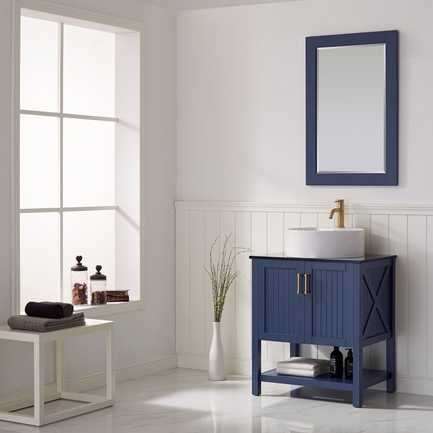 Potenza Royal Blue Single Sink Bathroom Vanity - The Flooring Factory
