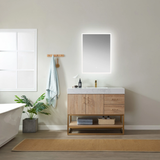 Alyson NA Oak Gold Frame Single Sink Bathroom Vanity - The Flooring Factory