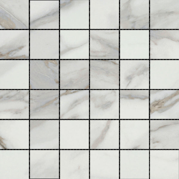 Swiss II- 2"x 2"  Glazed Porcelain on a 12”x12” Mesh Mosaic Tile by Emser - The Flooring Factory