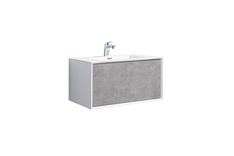 Verona Cement Gray Single Sink Bathroom Vanity - The Flooring Factory