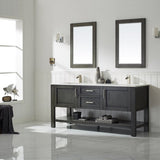 Cortona Rust Black Double Sink Bathroom Vanity - The Flooring Factory