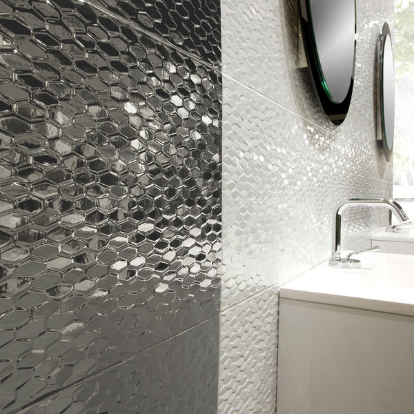 ARTWORK - 12" X 35" Wave Pattern Glazed Ceramic Wall Tile by Emser - The Flooring Factory