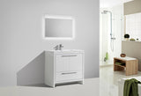 Arya White Single Sink Bathroom Vanity - The Flooring Factory