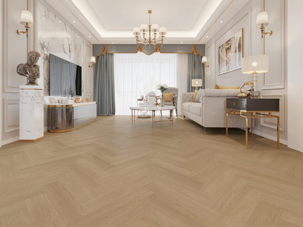 High Sierra Herringbone-Summit Sky SPC- Waterproof Flooring by Garrison - The Flooring Factory