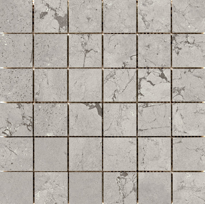 Newport- 2"x 2"  Glazed Porcelain on a 12”x12” Mesh Mosaic Tile by Emser - The Flooring Factory