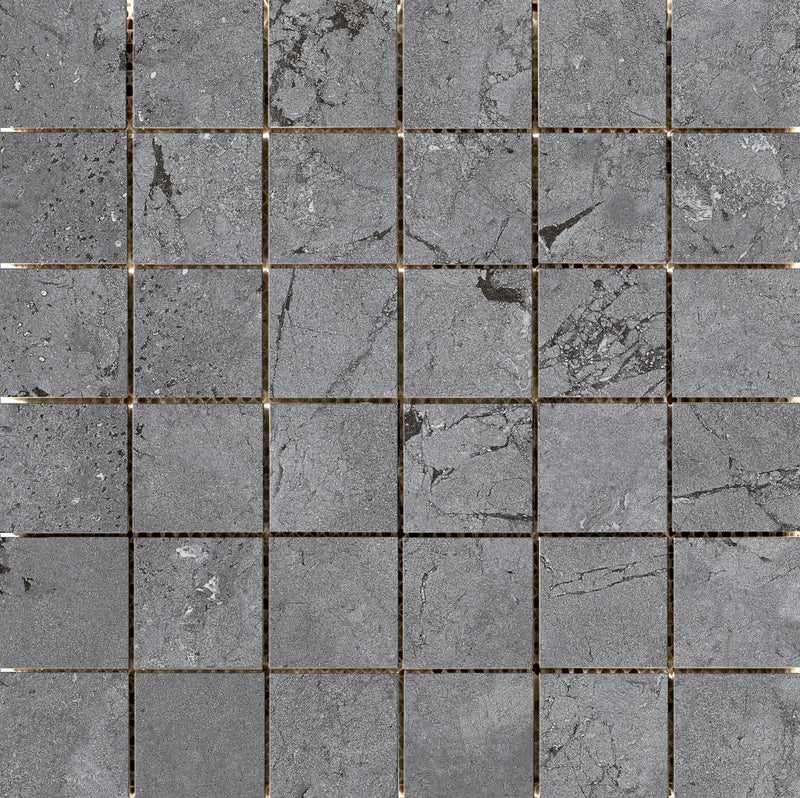 Newport- 2"x 2"  Glazed Porcelain on a 12”x12” Mesh Mosaic Tile by Emser - The Flooring Factory