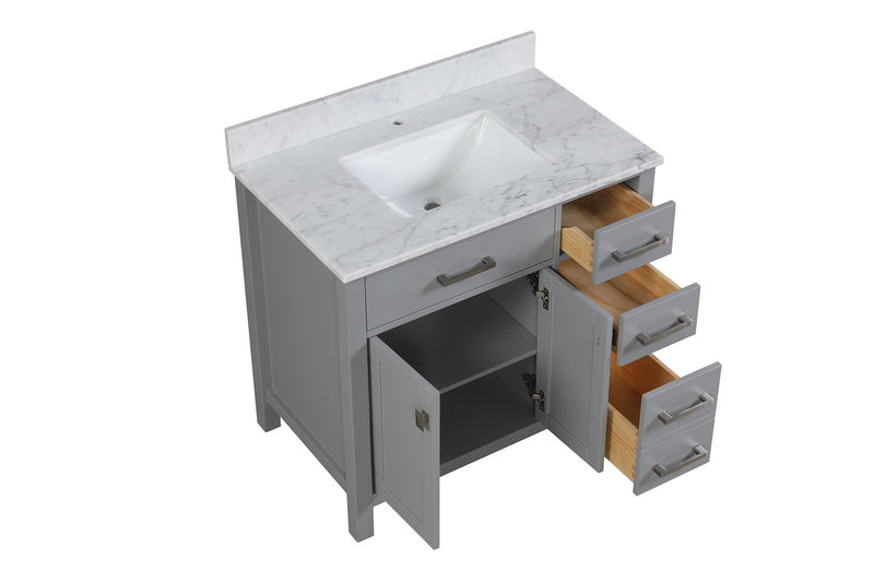 Roman Gray Single Sink Bathroom Vanity - The Flooring Factory