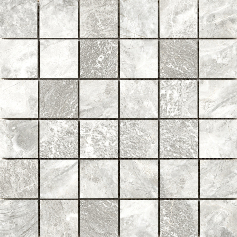 VIENNA - 2”X2” on 13”x 13” Mesh Mosaic Glazed Porcelain Tile by Emser - The Flooring Factory