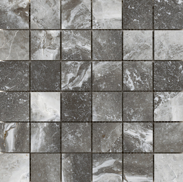 VIENNA - 2”X2” on 13”x 13” Mesh Mosaic Glazed Porcelain Tile by Emser - The Flooring Factory