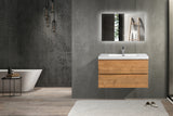 Sienna F Oak Single Sink Bathroom Vanity - The Flooring Factory