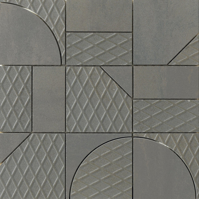 Ironworx- 12" x 12" Geometric Mesh Glazed Porcelain Tile by Emser - The Flooring Factory