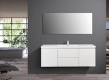 Sienna White Single Sink Bathroom Vanity - The Flooring Factory