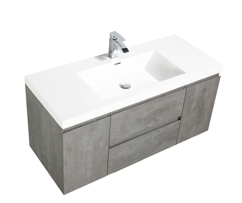 Sienna Cement Gray Single Sink Bathroom Vanity - The Flooring Factory
