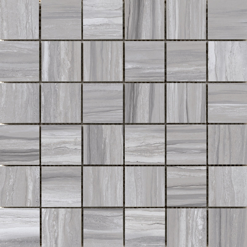CIUDAD - 2" x 2" on 12”x 12” Mesh Mosaic Glazed Ceramic Tile by Emser - The Flooring Factory