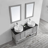 Potenza Grey Double Sink Bathroom Vanity - The Flooring Factory