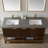 Davenport Walnut Double Sink Bathroom Vanity - The Flooring Factory