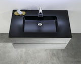 Le Mans Black Single Sink Bathroom Vanity - The Flooring Factory